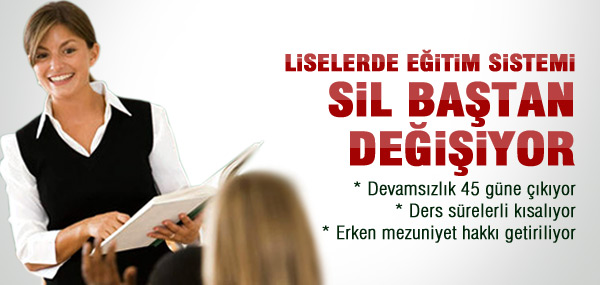 Liselerde eğitim silbaştan
