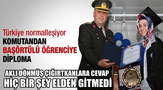 Başörtülü öğrenci Diplomasını Albaydan aldı