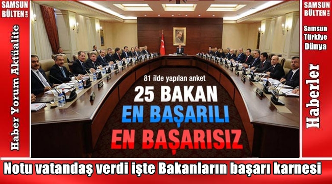 Bakanların başarı karnesi vatandaştan