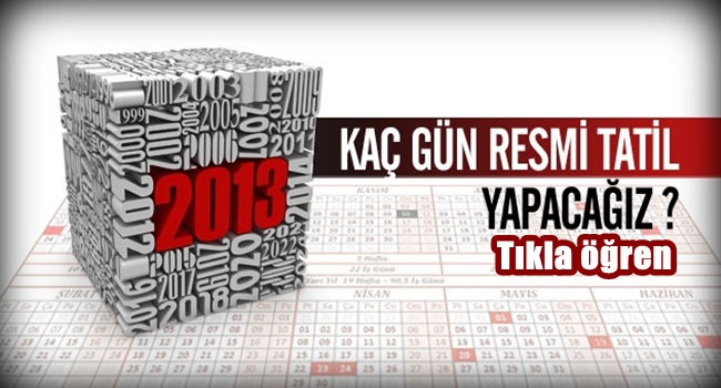 2013 te resmi tatil takvimi