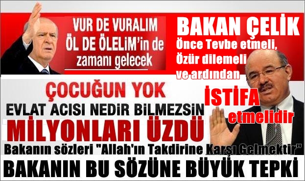 Bakan Çelik'e büyük tepki yağıyor