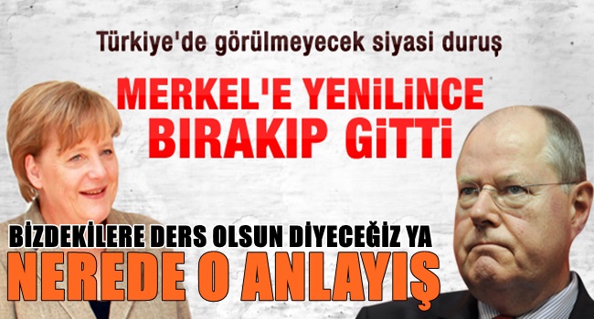 Merkel seçilince muhalefetin lideri istifa etti