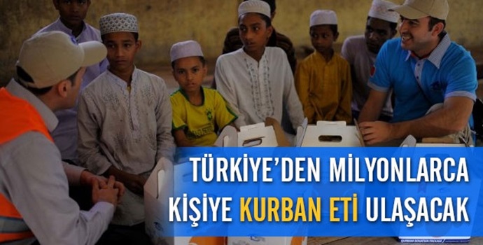 Türkiye'den milyonlarca kişiye kurban eti ulaşacak