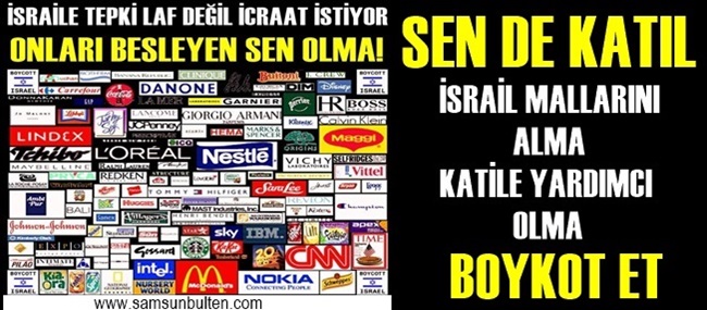 İSRAİL MALLARINA KARŞI BOYKOT BAŞLADI