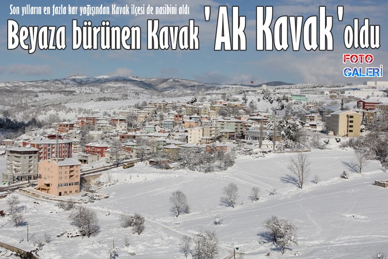 <font color="red">Kavak beyaza boyanmış kar görüntüsüyle 'Ak Kavak' oldu</font>