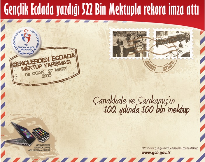 Gençler ecdada 522 bin mektup yazarak rekora imza attı