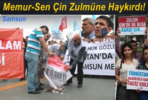 Samsun Memur Sen Üyelerinden Çin Zulmüne tepki