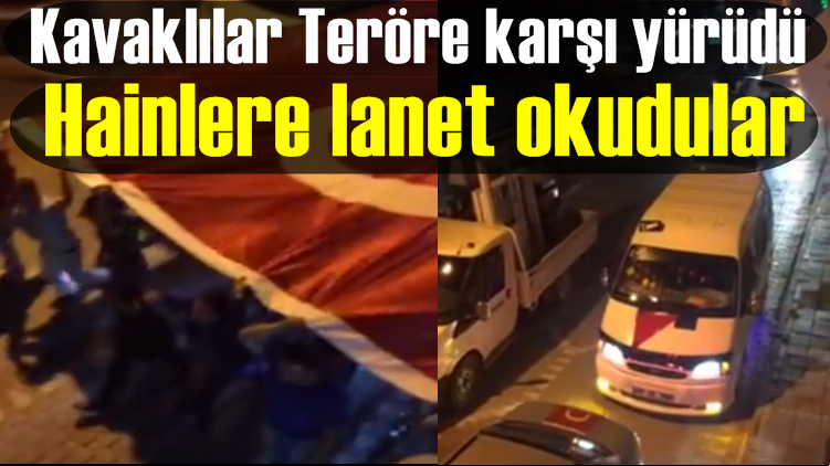 Kavak'ta teröre lanet yürüyüşü yapıldı