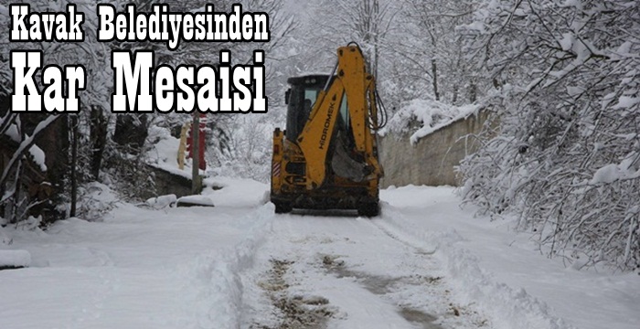 Kavak'ta kar mesaisi devam ediyor