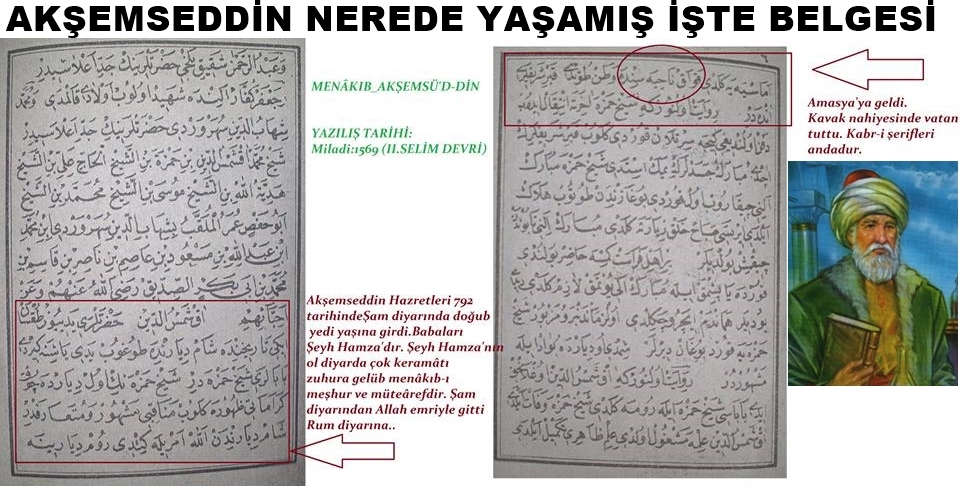 Akşemseddin nerede yaşadı? işte belgesi