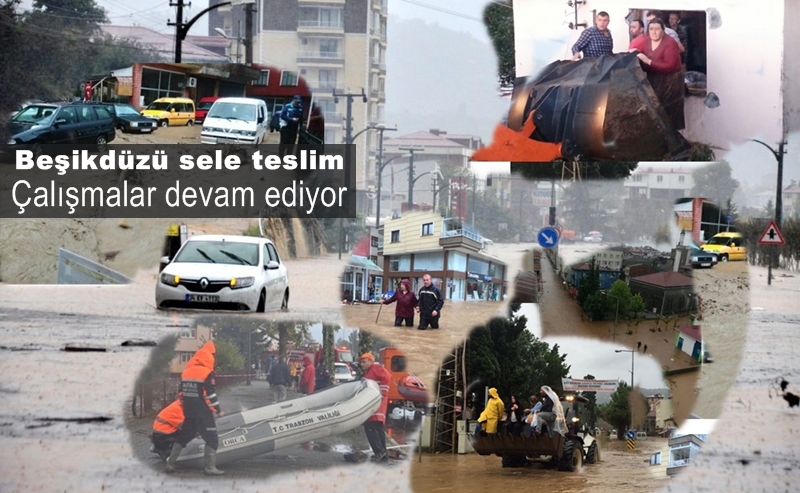Trabzon/Beşikdüzü sele boyun eğdi 2 can kaybı var