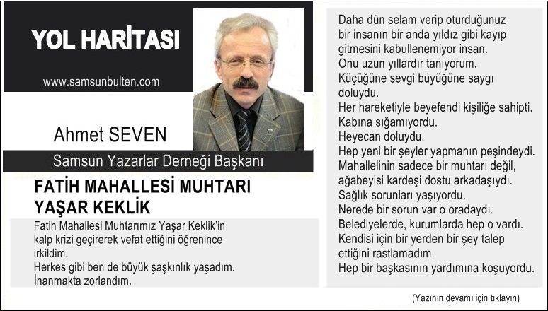 Fatih Mahallesi Muhtarı Yaşar Keklik Vefat Etti