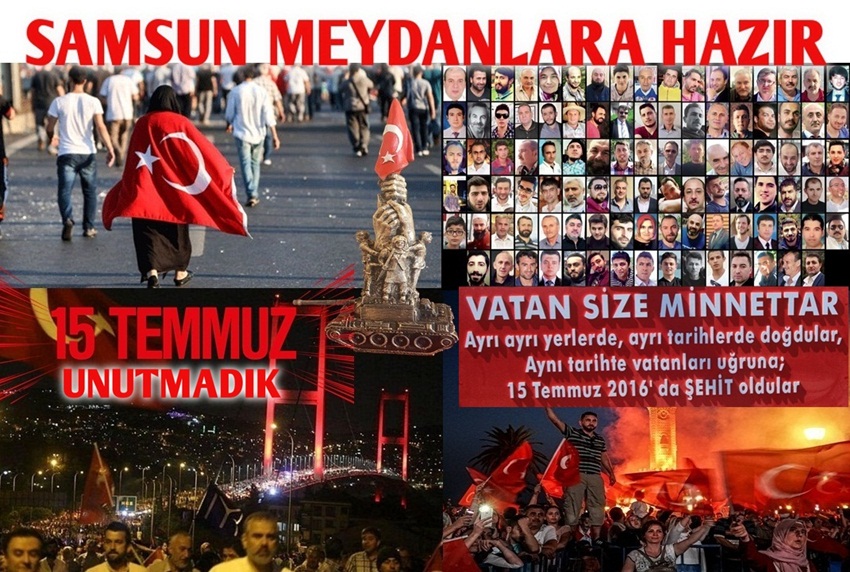 15 Temmuz'da Samsun Meydanlarda Olacak