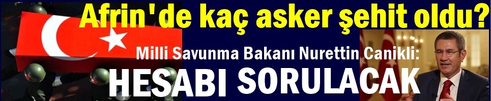Afrinde bugüne kadar verdiğimiz şehit sayısı