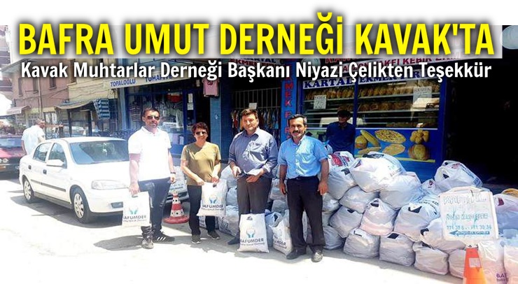 NİYAZİ ÇELİK'TEN BAFRA UMUT DERNEĞİNE TEŞEKKÜR