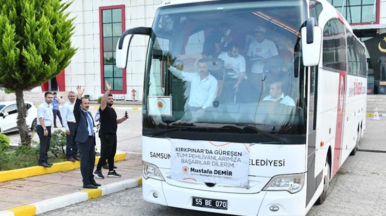 Samsunlu Güreşçiler Kırkpınar'a katılmak için yola çıktı