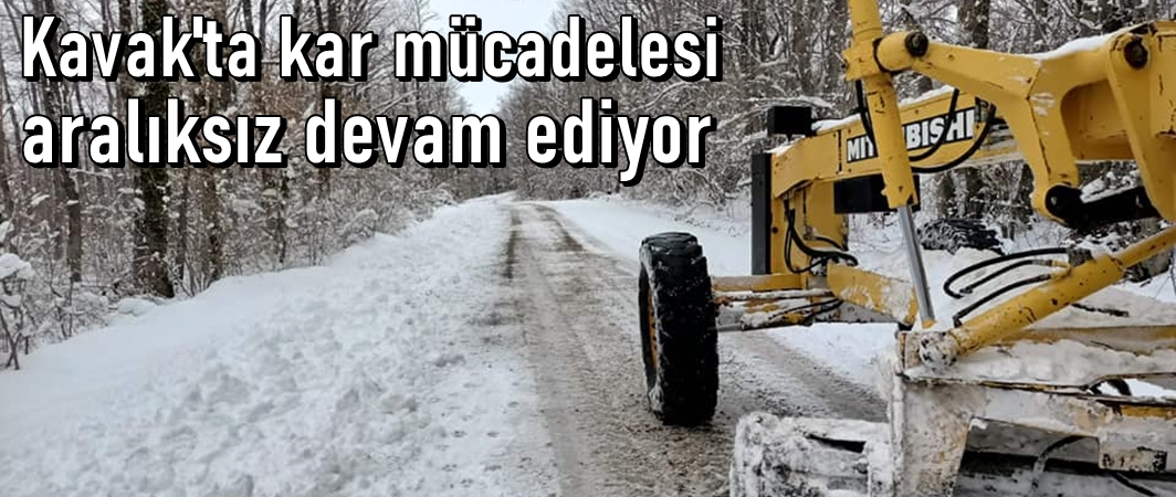 Kavak'ta kar çalışmaları aralıksız devam ediyor
