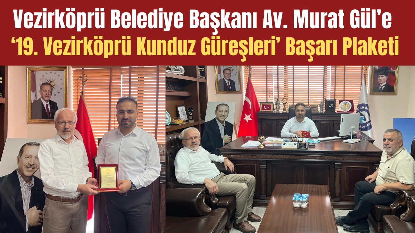 Kunduz Güreşlerine Başarı Ödülü: Belediye Başkanı Murat Gül'e teşekkür plaketi