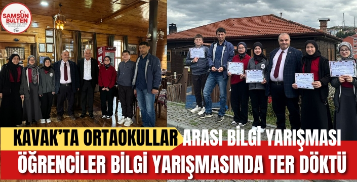 Kavak'ta Bilgi Yarışması:19 Mayıs Ortaokulu Birinci, Akşemseddin İHO İkinci Oldu