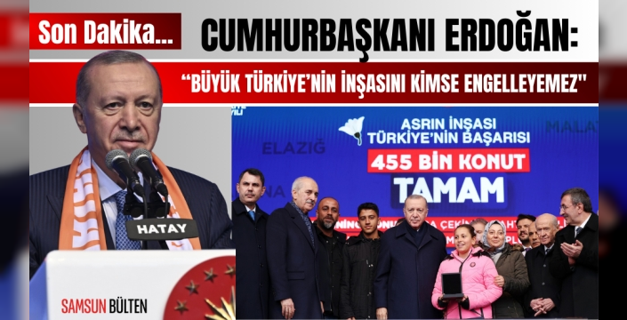 Cumhurbaşkanı Erdoğan, Hatay’da gerçekleştirilen anahtar teslim töreninde konuştu
