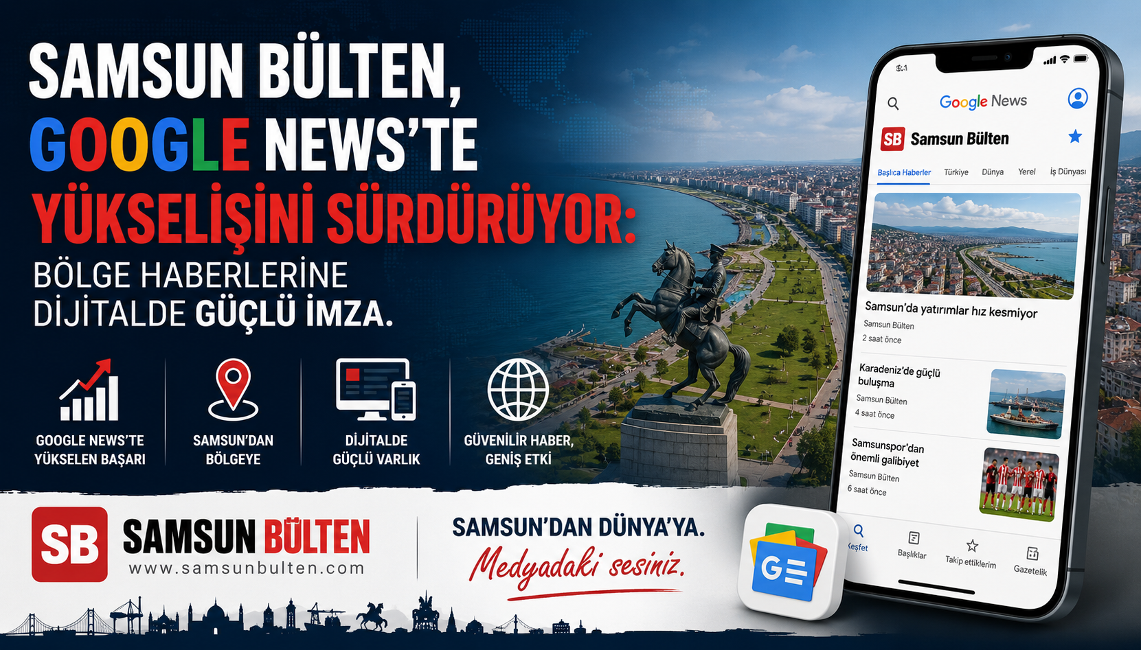 Samsun Bülten Google'de Yükselişini Sürdürüyor