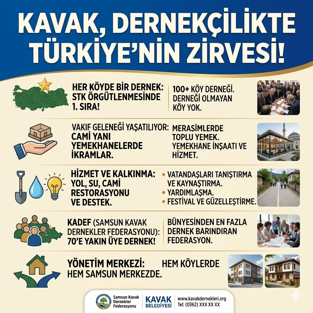 Samsun'un Kavak İlçesi Dernekçilikte Türkiye'nin Zirvesinde