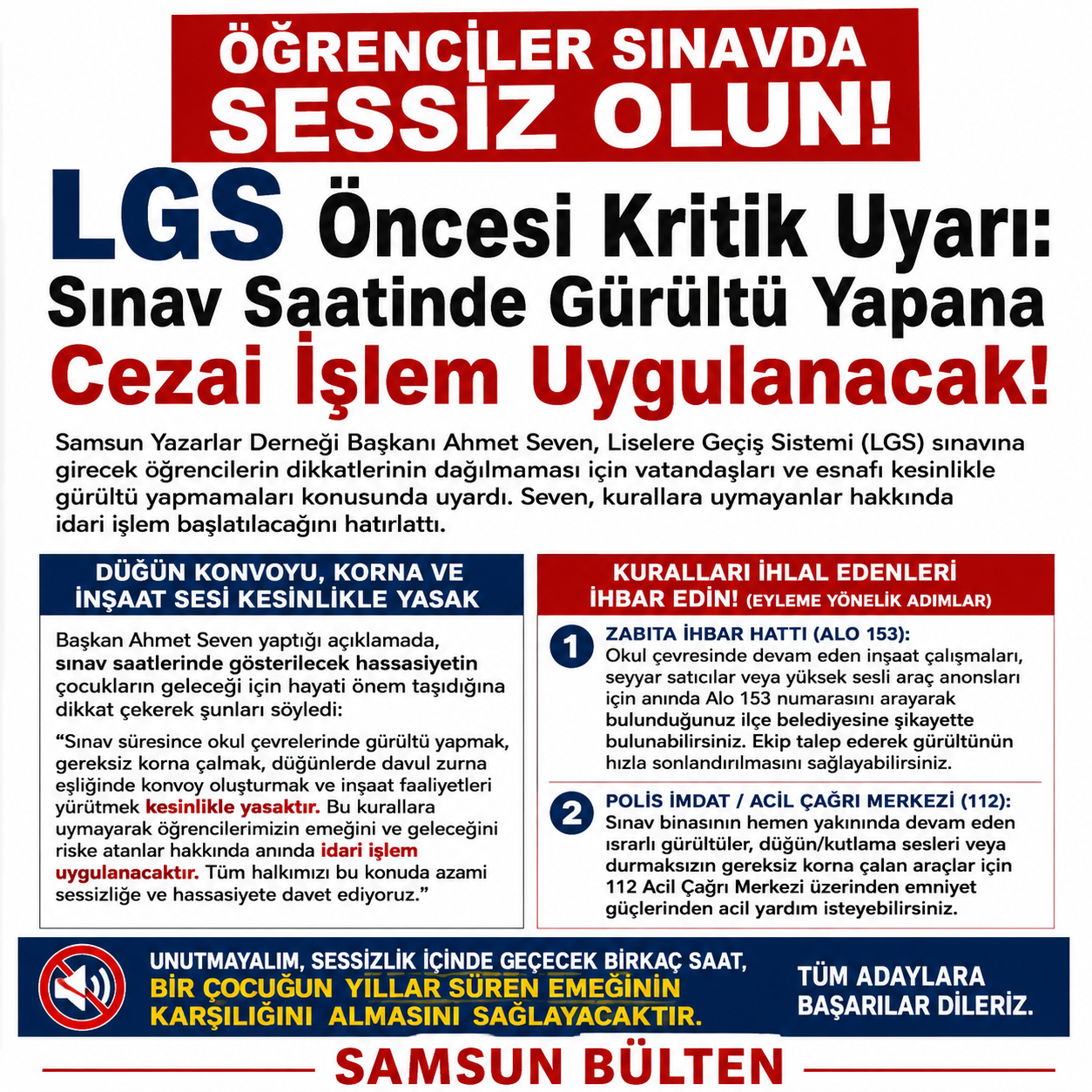 LGS Sınavı Uyarısı: Öğrenciler Sınavda Sessiz Olun!