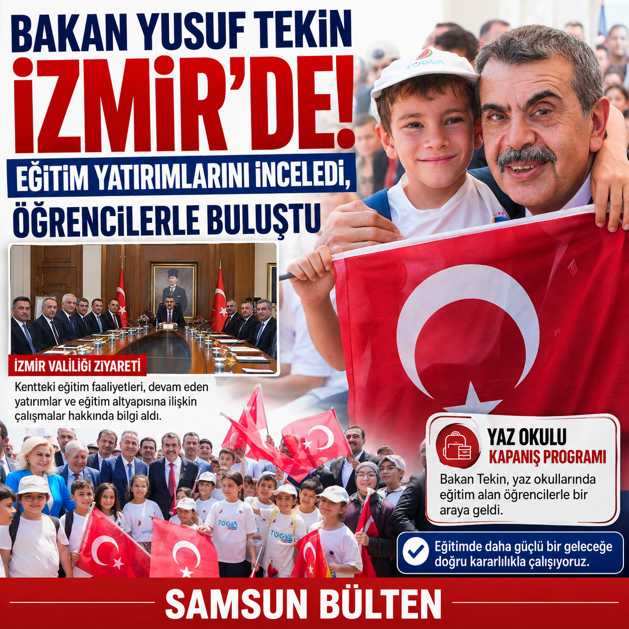 Bakan Yusuf Tekin İzmir’de Eğitim Yatırımlarını İnceledi, Öğrencilerle Buluştu