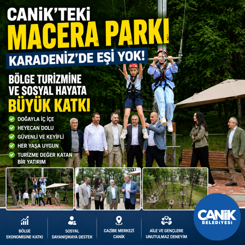 Canik'teki Macera Parkının Karadenizde eşi yok