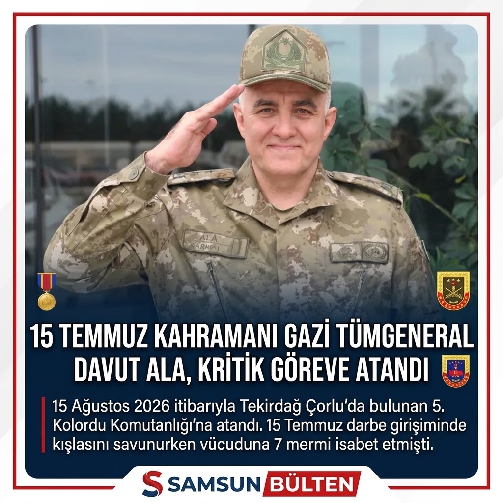 TÜMGENERAL DAVUT ALA 5. KOLORDU KOMUTANLIĞI’NA ATANDI