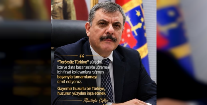 Bakan Mustafa Çiftçi: 'Terörsüz Türkiye Yolunda Asla Taviz Yok'