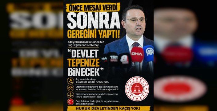 Adalet Bakanı Gürlek’ten Suç Örgütlerine Net Mesaj: 'Devlet Tepenize Binecek'