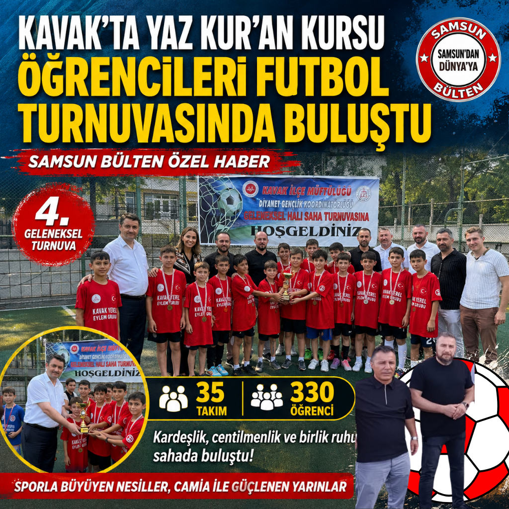 Kavak’ta Yaz Kur’an Kursu Öğrencileri Futbol Turnuvasında Buluştu