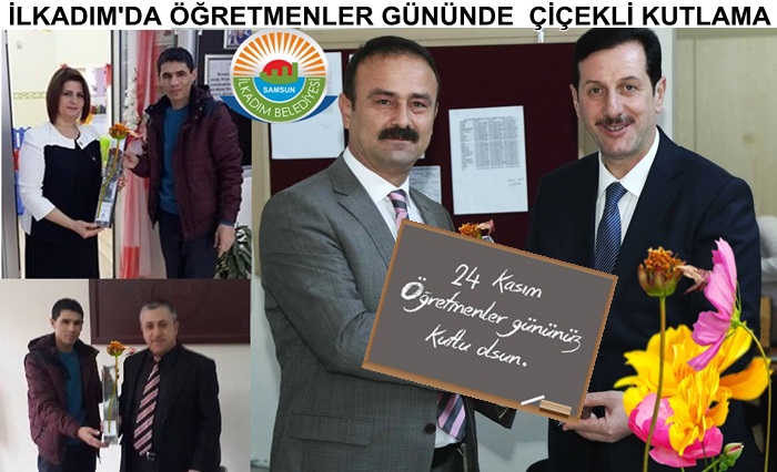 İlkadım'da öğretmenler çiçeklerle ziyaret edildi