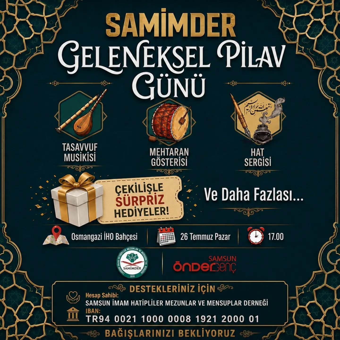 SAMİMDER’in Geleneksel Pilav Günü 26 Temmuz’da Yapılacak